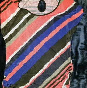 Size large striped dress blouse with keyhole back